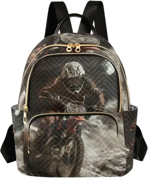 ALAZA Motorbike Race Small Backpack Purse for Women Travel Bag Lightweight Shoulder Bag Fashion Daypack