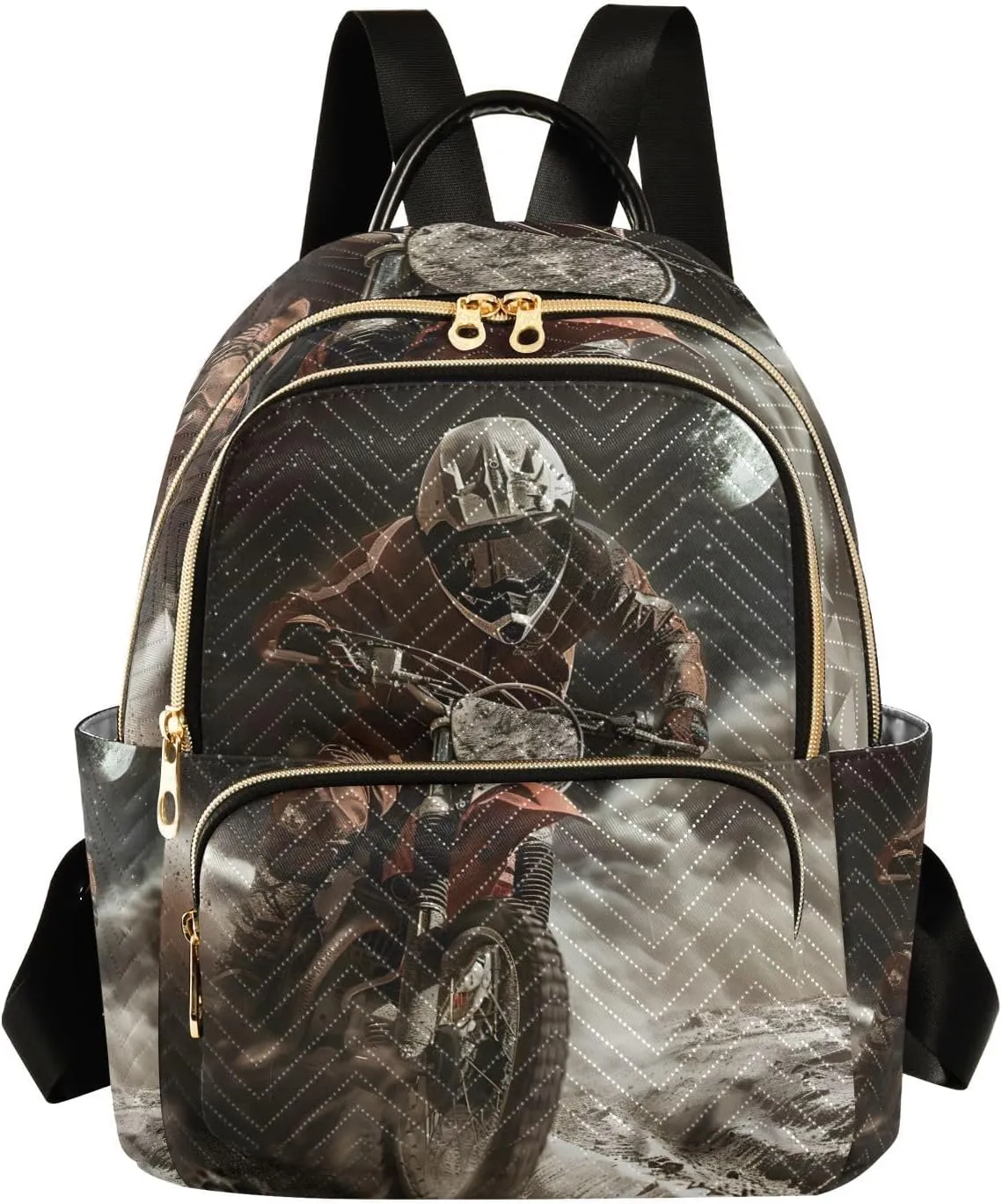 ALAZA Motorbike Race Small Backpack Purse for Women Travel Bag Lightweight Shoulder Bag Fashion Daypack