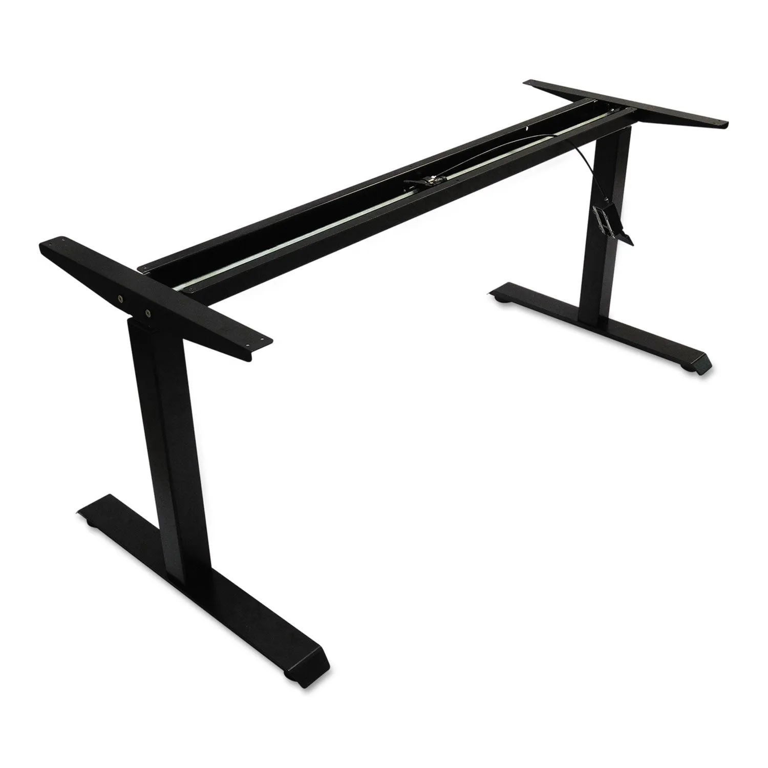 Alera® AdaptivErgo Sit-Stand Pneumatic Height-Adjustable Table Base, 59.06" x 28.35" x 26.18" to 39.57", Black