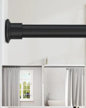 ALLZONE Heavy Duty Tension Shower Curtain Rod 42-83 Inches for Bathroom, Window, Non-Slip, Adjustable with Strong Spring Pole for Closet, Doorway, No Rust, No Drilling, Black