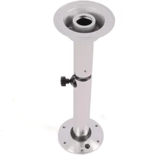 Aluminum Adjustable Table Pedestal Stand 565mm-720mm/22-28 for Marine Boat Caravan Motorhome, 7 Heights, 2kg Net Weight (Silver)