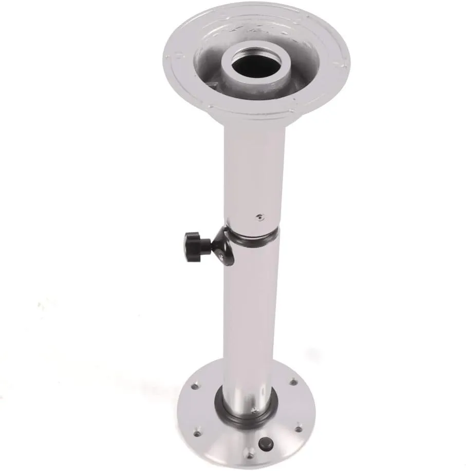Aluminum Adjustable Table Pedestal Stand 565mm-720mm/22-28 for Marine Boat Caravan Motorhome, 7 Heights, 2kg Net Weight (Silver)