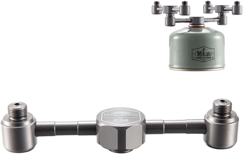Aluminum Alloy One-to-Two Gas Cylinder Adapter Camping Accessories Outdoor Steam Lamp Burner Adapter Multiple Purposes