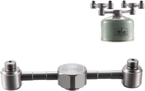 Aluminum Alloy One-to-Two Gas Cylinder Adapter Camping Accessories Outdoor Steam Lamp Burner Adapter Multiple Purposes