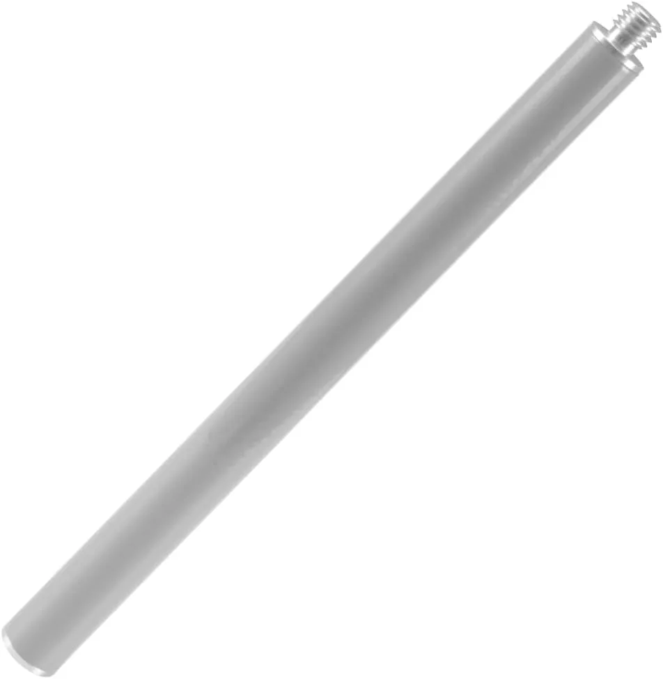 Aluminum Extension Pole - Adjustable 5/8" Male and Female Thread Tube Bar for Robotics Pole, 11.8-inch Length Grey, Ideal for Subwoofer Pole Height Adjustment (2 Piece)