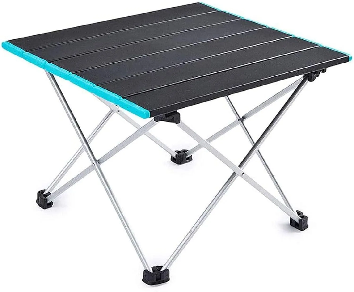 Aluminum Folding Camping Table, Ultralight Portable Compact Garden Table with Carry Bag for Outdoor Picnic Barbecue Beach,Blue