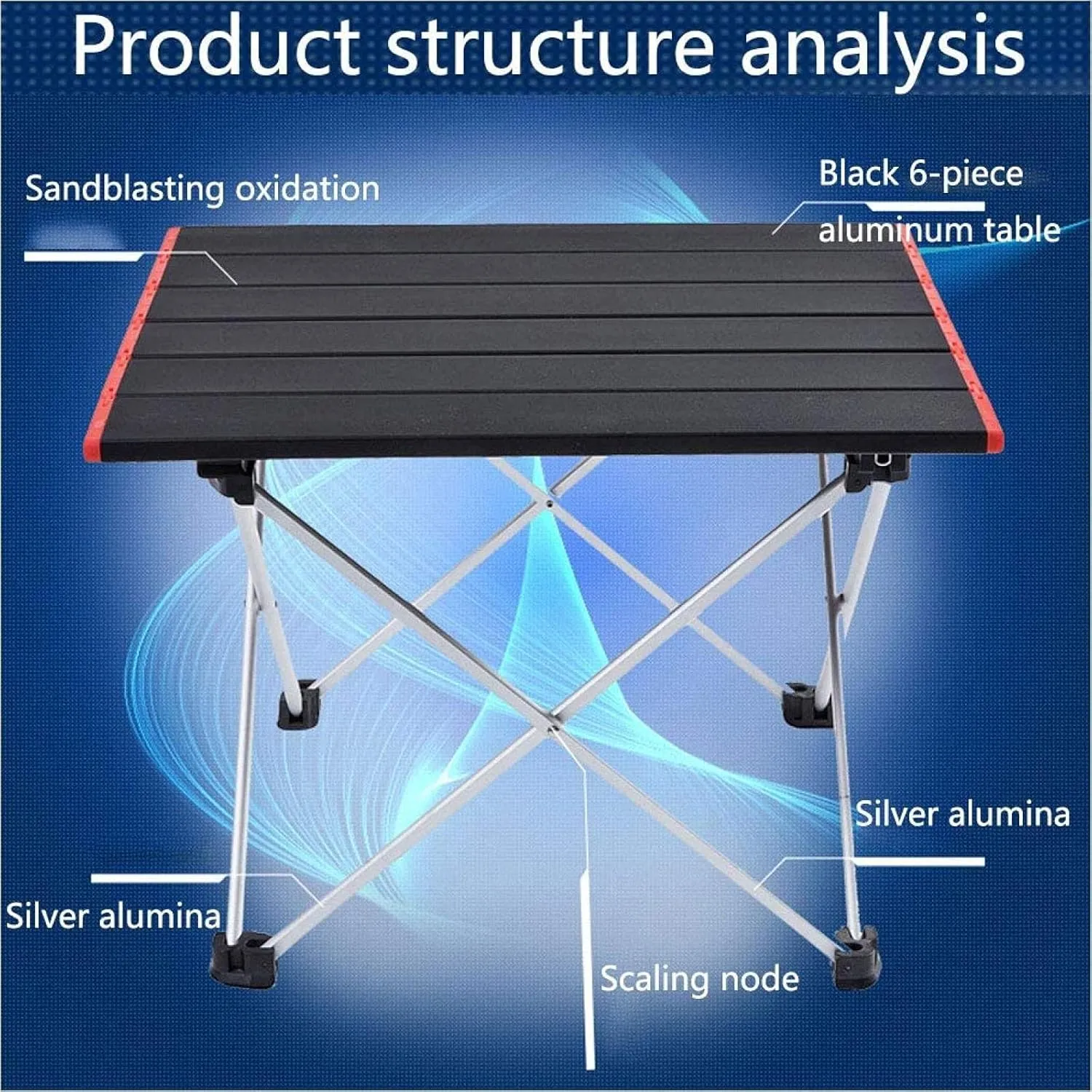 Aluminum Folding Camping Table, Ultralight Portable Compact Garden Table with Carry Bag for Outdoor Picnic Barbecue Beach,Red