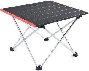 Aluminum Folding Camping Table, Ultralight Portable Compact Garden Table with Carry Bag for Outdoor Picnic Barbecue Beach,Red