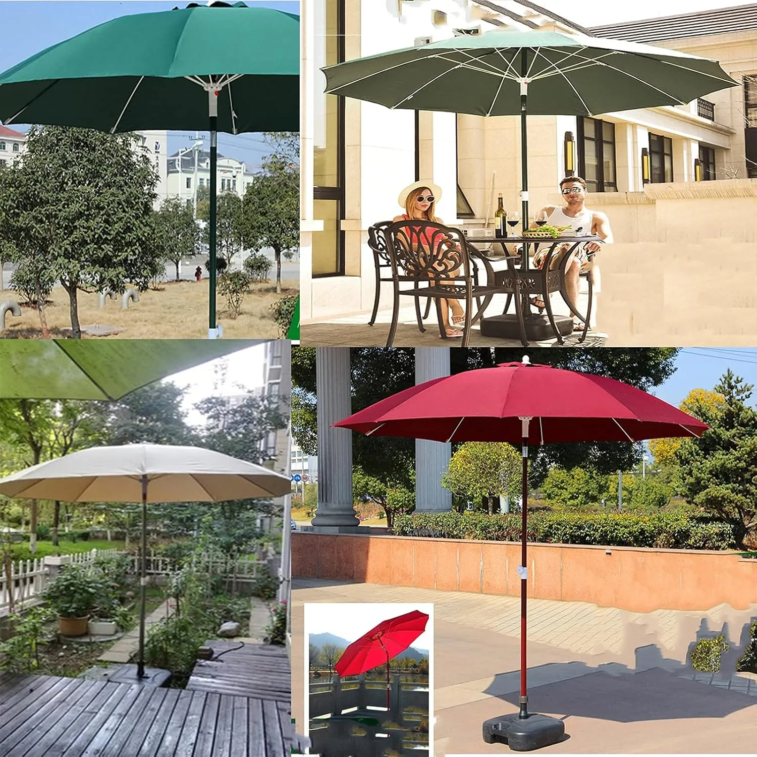 Aluminum Parasol, Tiltable Outdoor Parasol, Wind-resistant Courtyard Umbrella, UV-resistant Beach Umbrella, Used In Villas, Balconies, Gardens, Without Base good