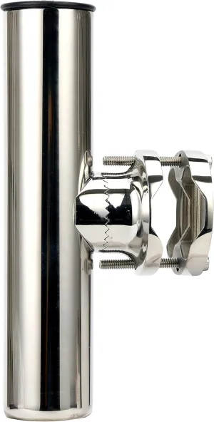 Amarine Made Stainless Rail Mount Clamp on Fishing Rod Holder for Rails Fishing Pole Holders 1-1/4" to 2" (1 Pcs)