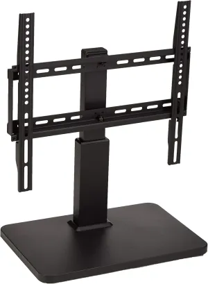 Amazon Basics Swivel Pedestal Table Top TV Mount for 32" to 65" TVs up to 55 lbs, Height Adjustable 14-19 Inches, Max VESA 400x400, Black