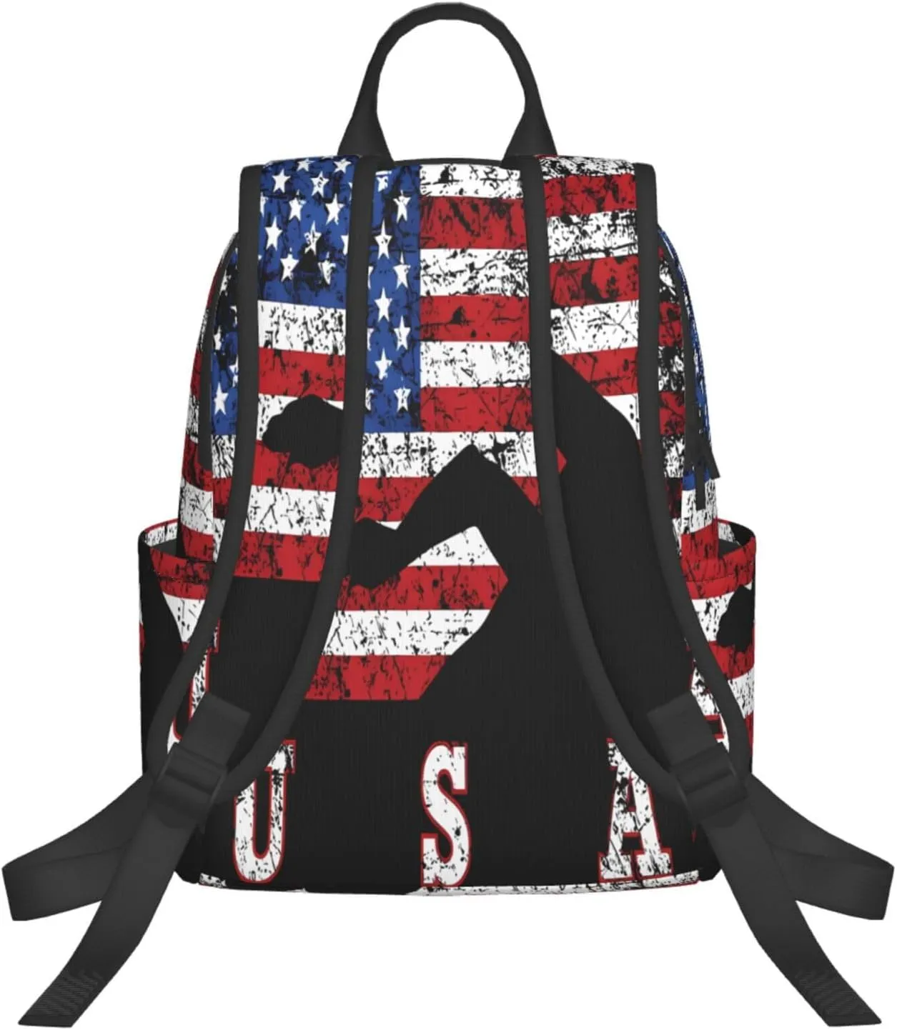 American Flag Swimming Team Casual Backpacks Laptop Backpack Outdoor Travel Rucksack Sport Carry-On Daypack Lightweight Bag with Multi-Pockets