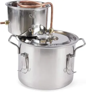 ANZAGA Stainless Steel Copper Pipe Alembic, Home Brewing Kit,12 l/3 gal