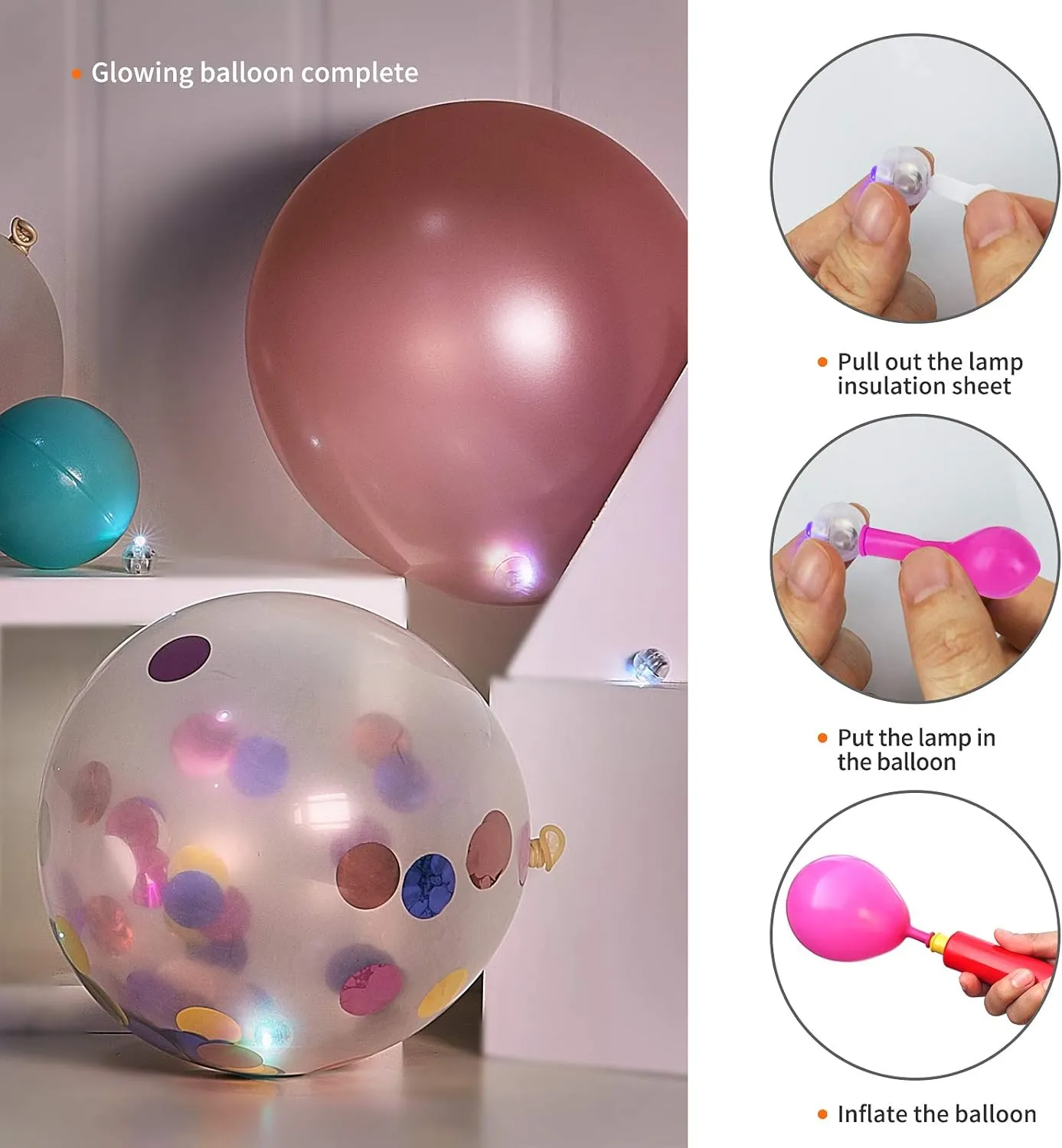 Aogist 200pcs Red Balloon Light,Long Standby Time Waterproof Mini Ball Light,Round LED Flash Lamp for Paper Lantern Balloon Party,Wedding,Birthday,Festival,New Year and Christmas Decorative