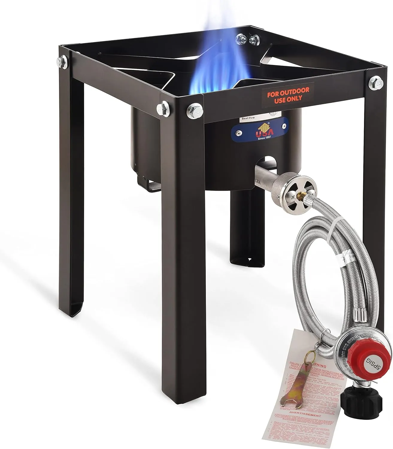 ARC 55,000BTU Propane Burner Camping Stove,Outdoor Gas Stove Burner Cooker for Cooking for Turkey Fry,Homebrewing,Crawfish Boil,and More!