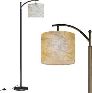 Arc Floor Lamps Topographic map Space for Your Copy Abstract Geography Modern LED Adjustable Lampshade Standing Light for Living Room Reading Bedroom Office