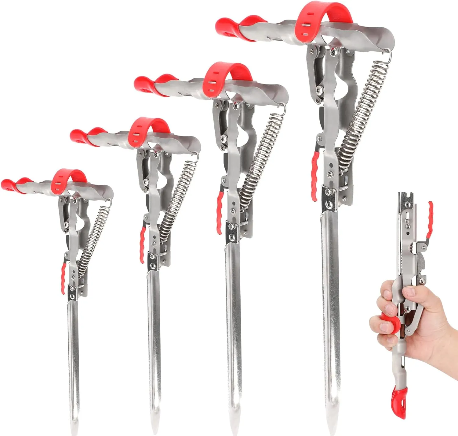 Automatic Spring Fishing Rod Holde, Stainless Steel Folding Rod Stand Ground Support Brackets Have Two Springs, Sensitivity is Adjustable and Works on Bull Sized Bluegill and UP
