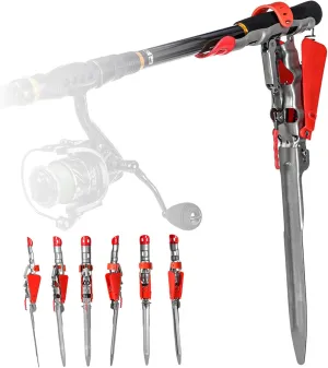 Automatic Spring Fishing Rod Holder Stainless Steel Fishing Pole Holder for Ground Support Adjustable Sensitivity Folding Pole Rack for Accessories Rod
