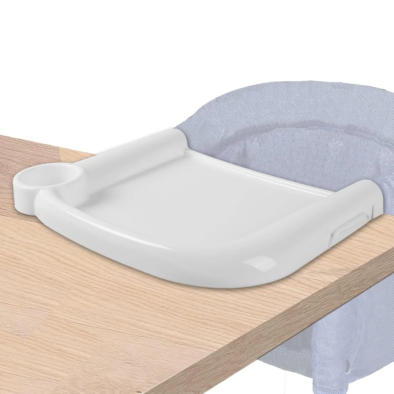 Baby Dining Tray Compatible with in-gle-sina Fast Table Chair, Portable Baby Feeding Tray for Clip-On & Hook-on Table Chair, Ideal for Toddler Perfect for Meal, Restaurant - White