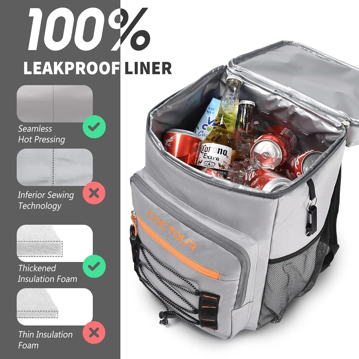 Backpack Cooler,36 Can Cooler Backpack & Portable Lightweight Backpack Coolers Insulated Leak Proof for Men and Women