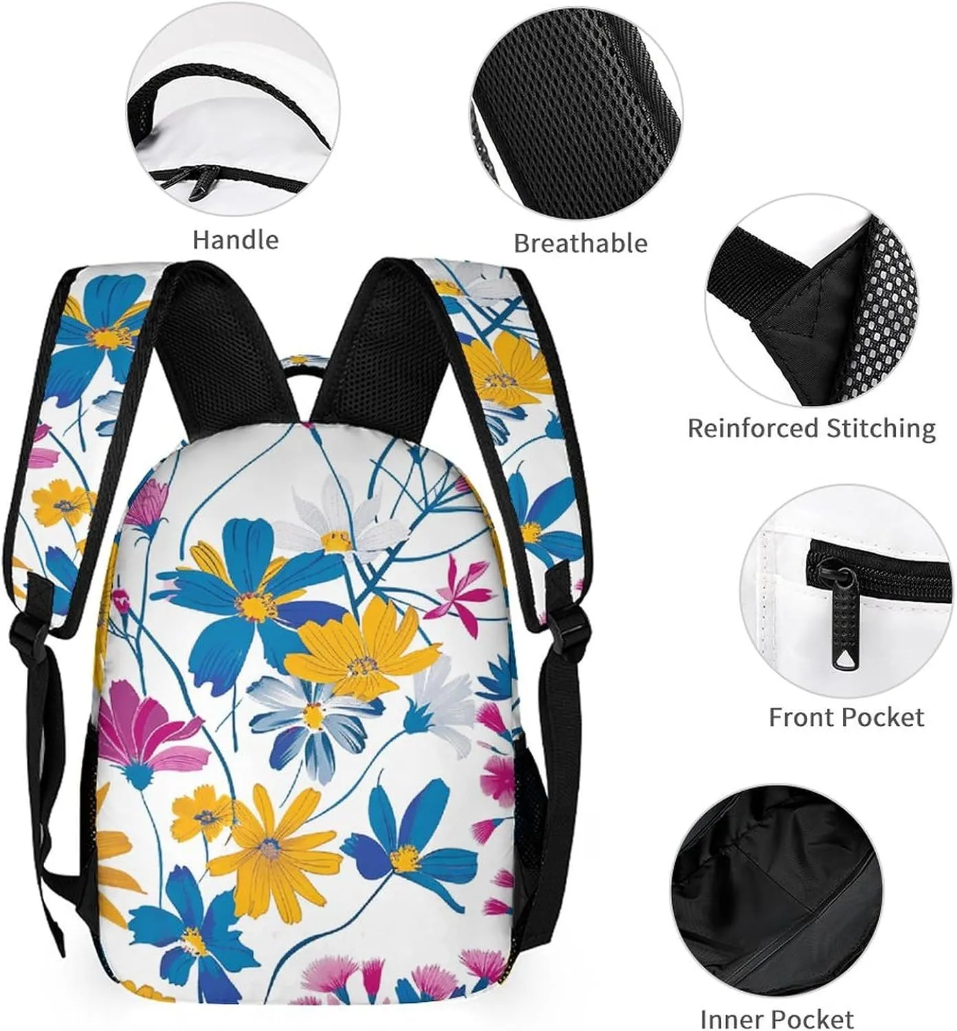 Backpack for Men Women Laptop Backpack Charming Petal Style Casual Daypack Laptop Bag for Travel