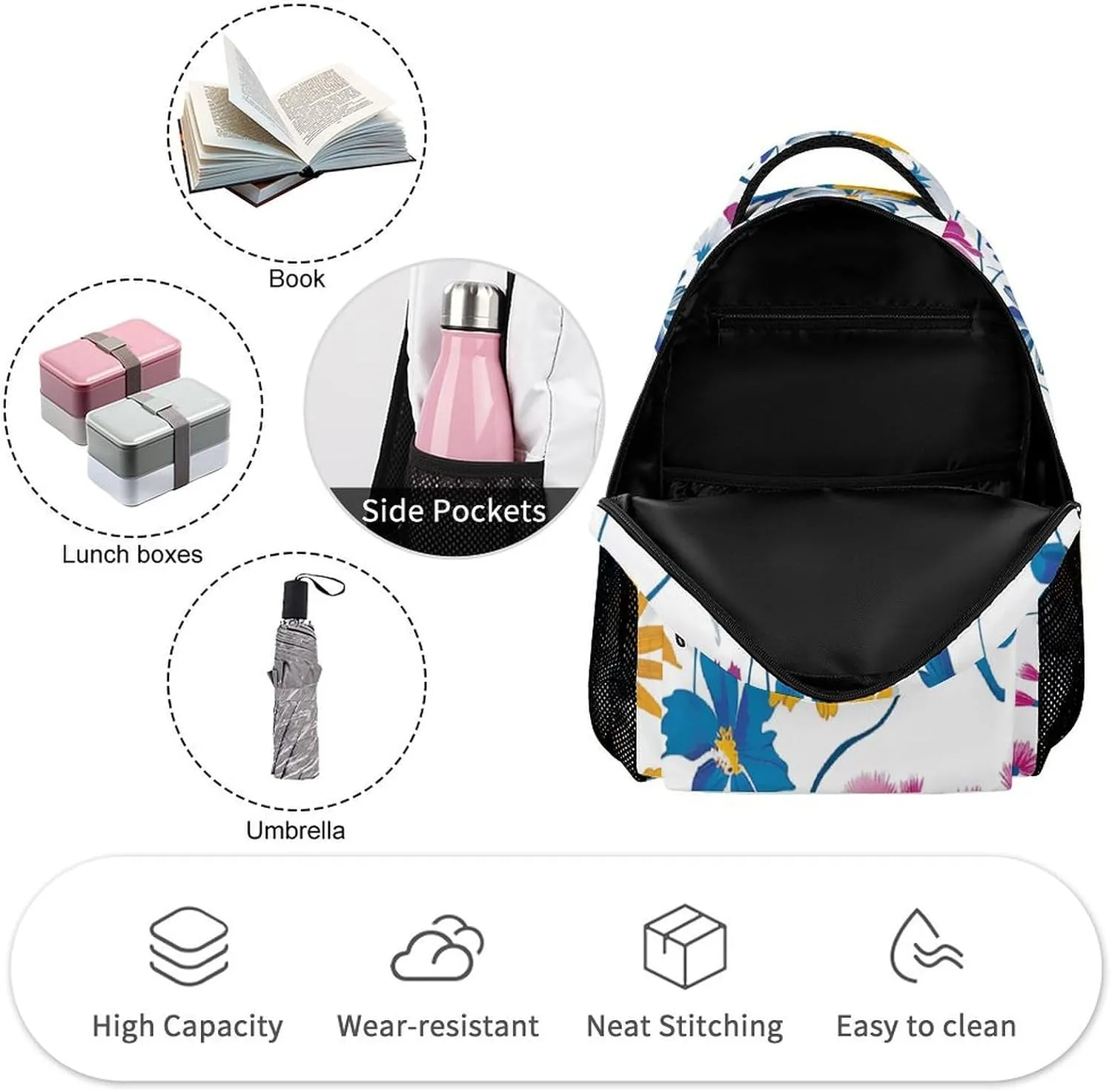 Backpack for Men Women Laptop Backpack Charming Petal Style Casual Daypack Laptop Bag for Travel