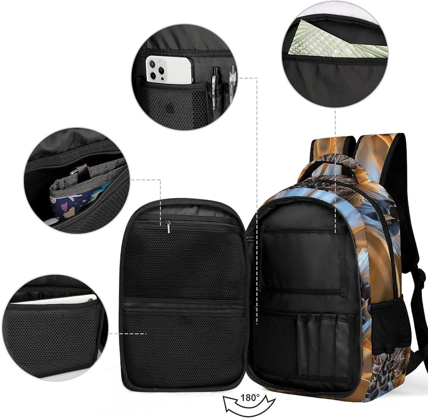 Backpack for Men Women Laptop Backpack Image of Two Thorns Casual Daypack Laptop Bag for Travel