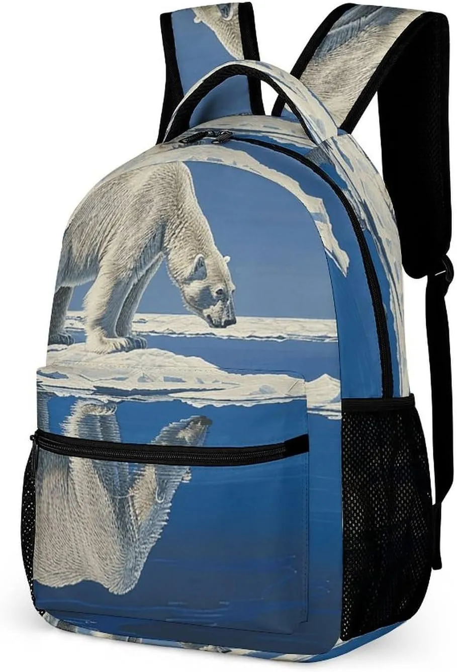 Backpack for Men Women Laptop Backpack Standing on Ice Floe Casual Daypack Laptop Bag for Travel