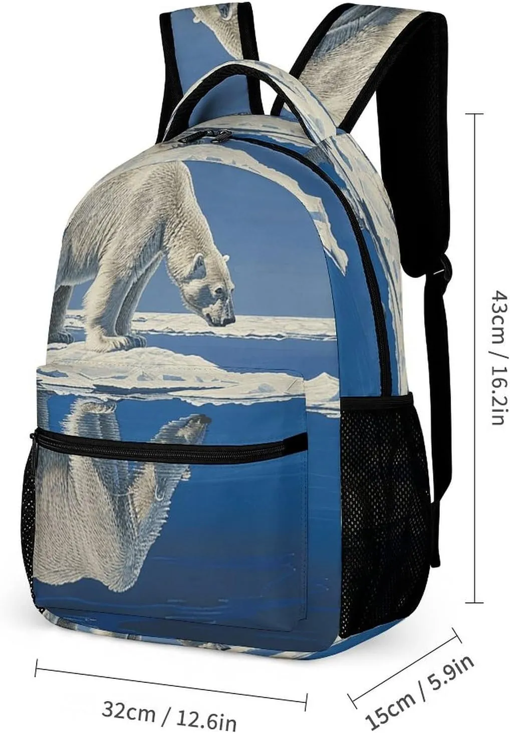 Backpack for Men Women Laptop Backpack Standing on Ice Floe Casual Daypack Laptop Bag for Travel