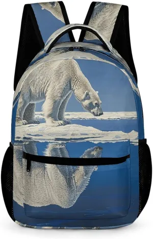 Backpack for Men Women Laptop Backpack Standing on Ice Floe Casual Daypack Laptop Bag for Travel
