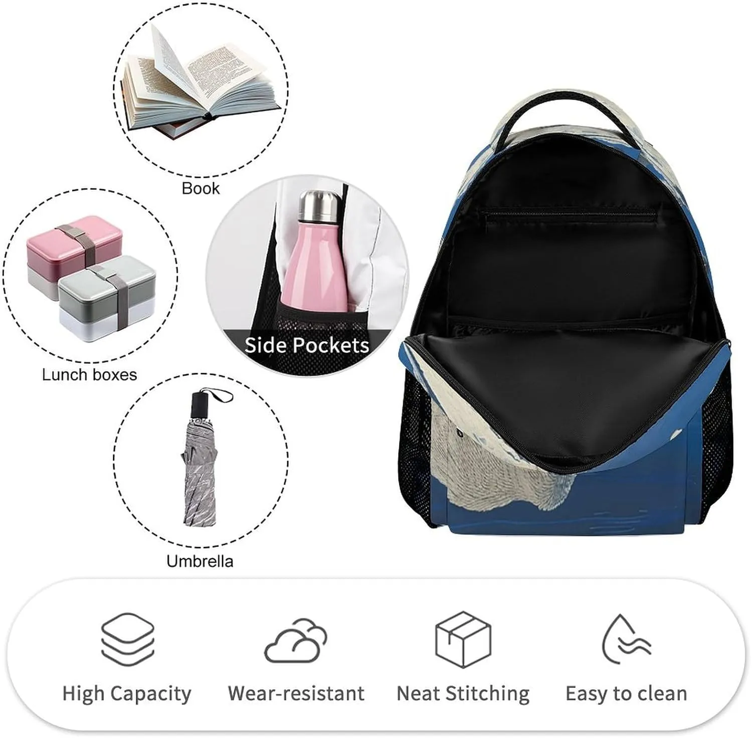 Backpack for Men Women Laptop Backpack Standing on Ice Floe Casual Daypack Laptop Bag for Travel