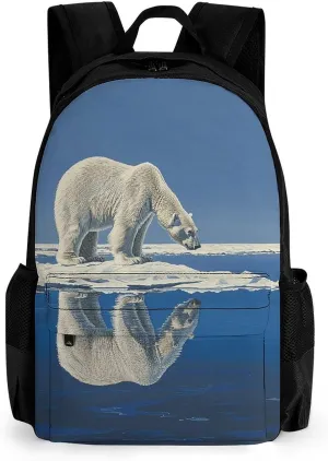Backpack for Men Women Laptop Backpack Standing on Ice Floe Casual Daypack Laptop Bag for Travel