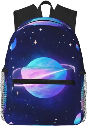 Backpack for Women Men 15.7 in, Lightweight Travel Backpack Waterproof Casual Daypack Laptop Computer Backpacks Carry On Bag Purse for Travel Business Hiking Work, Universe Starry Sky Planets