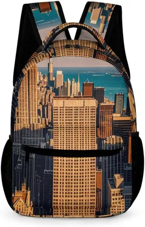 Backpack for Women Men High Rise Buildings Skyscrapers Backpack Travel Laptop Backpack Lightweight Bookbag Casual Daypack