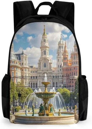 Backpack with Pocket Backpacks Tourism City Printed Travel Backpack Lightweight Outdoor Travel Gym Events Bag