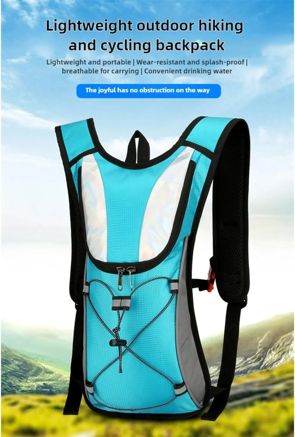 Backpacking Packs, Lightweight Waterproof Hiking Backpack for Men & Women - Cycling, Trekking, and Outdoor Activities (Light Blue)