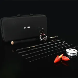 Baitcasting Fishing Rod 2.1M Super Hard Carbon Fiber EVA Handle Lightweight Portable 6 Sections Rod for Travel Saltwater Freshwater Bass Boat (CAST Set, Right Handle-2.1M/82.6in/6.88ft)