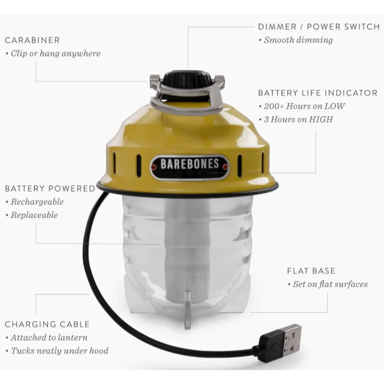 Barebones Beacon Hanging Lantern Yellow