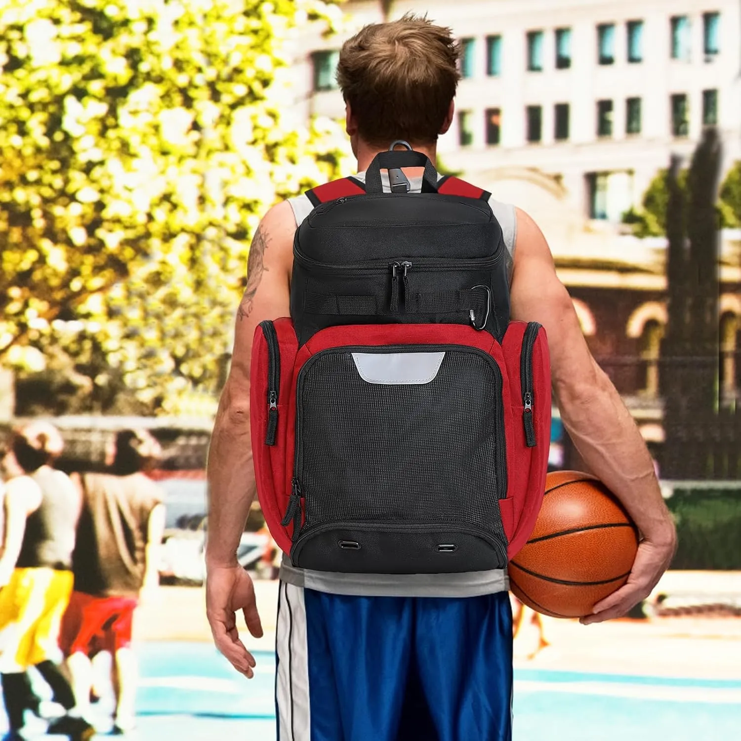 Basketball Backpack Large Sports Bag, Gym Bag with Ball Compartment and Shoe Compartment to Store Sports Shoes Water Bottles Laptops and Daily Necessities, Widely Used in Basketball, Soccer