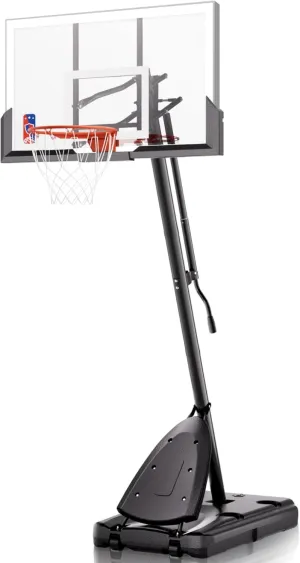 Basketball Hoop, 54 Inch Backboard Portable Basketball System, 10ft Stepless Regulation Adjustable Basketball Hoop Outdoor