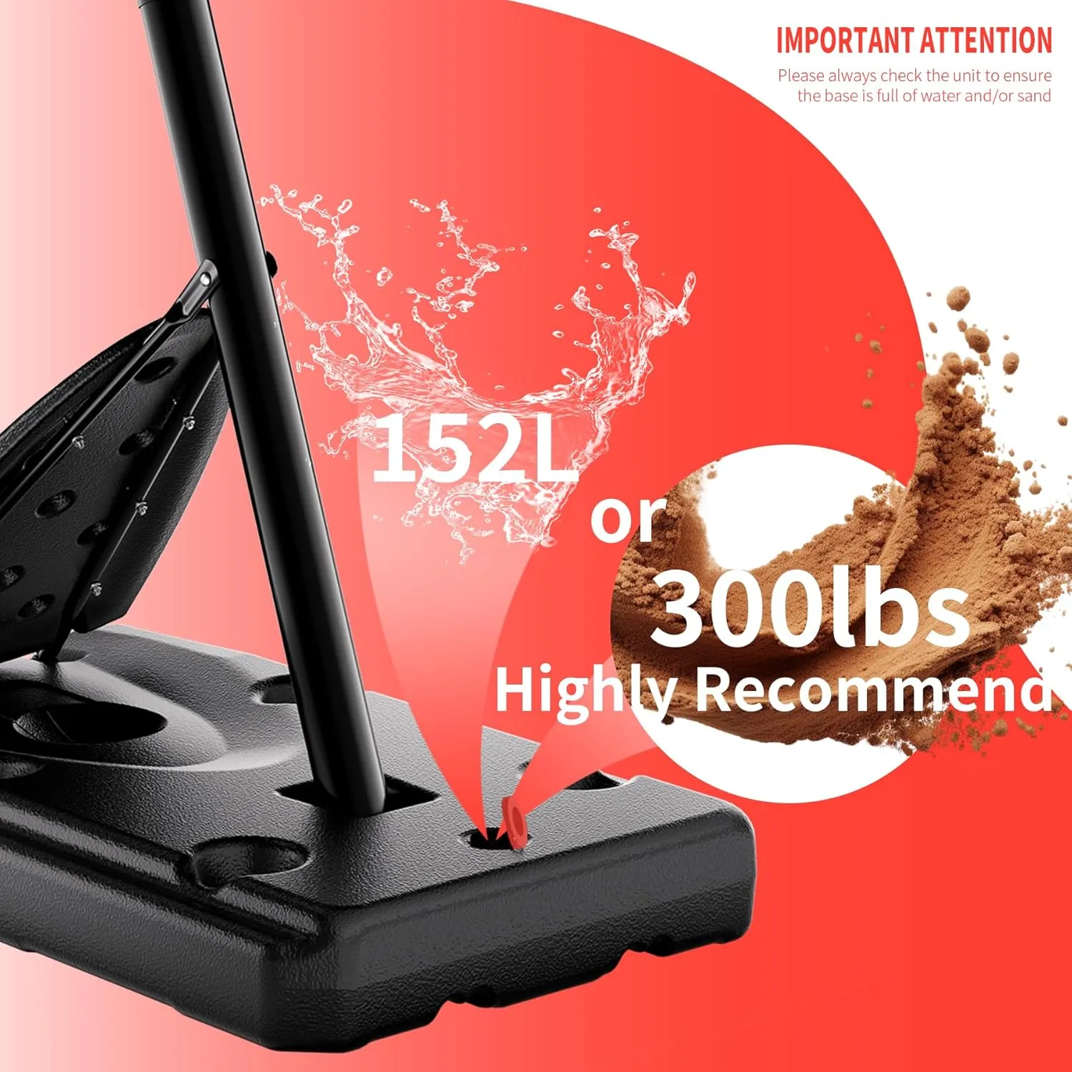 Basketball Hoop, 54 Inch Backboard Portable Basketball System, 10ft Stepless Regulation Adjustable Basketball Hoop Outdoor