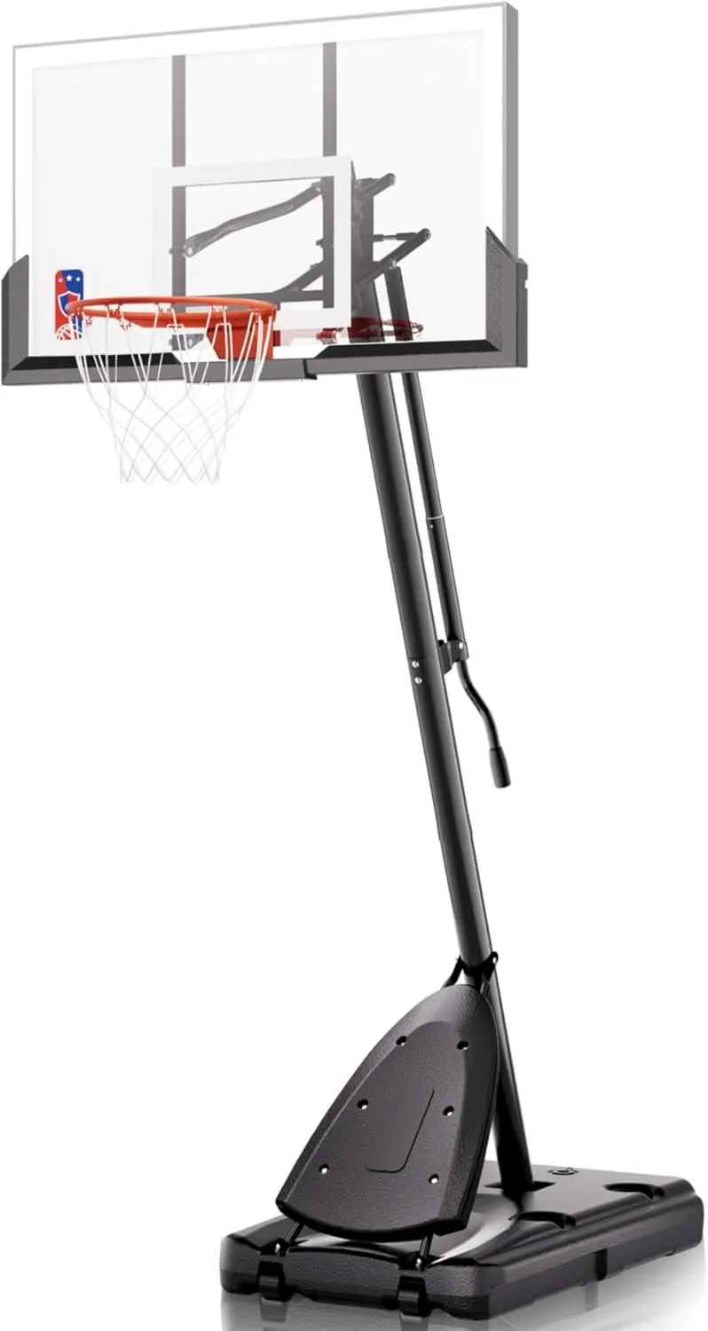 Basketball Hoop, 54 Inch Backboard Portable Basketball System, 10ft Stepless Regulation Adjustable Basketball Hoop Outdoor