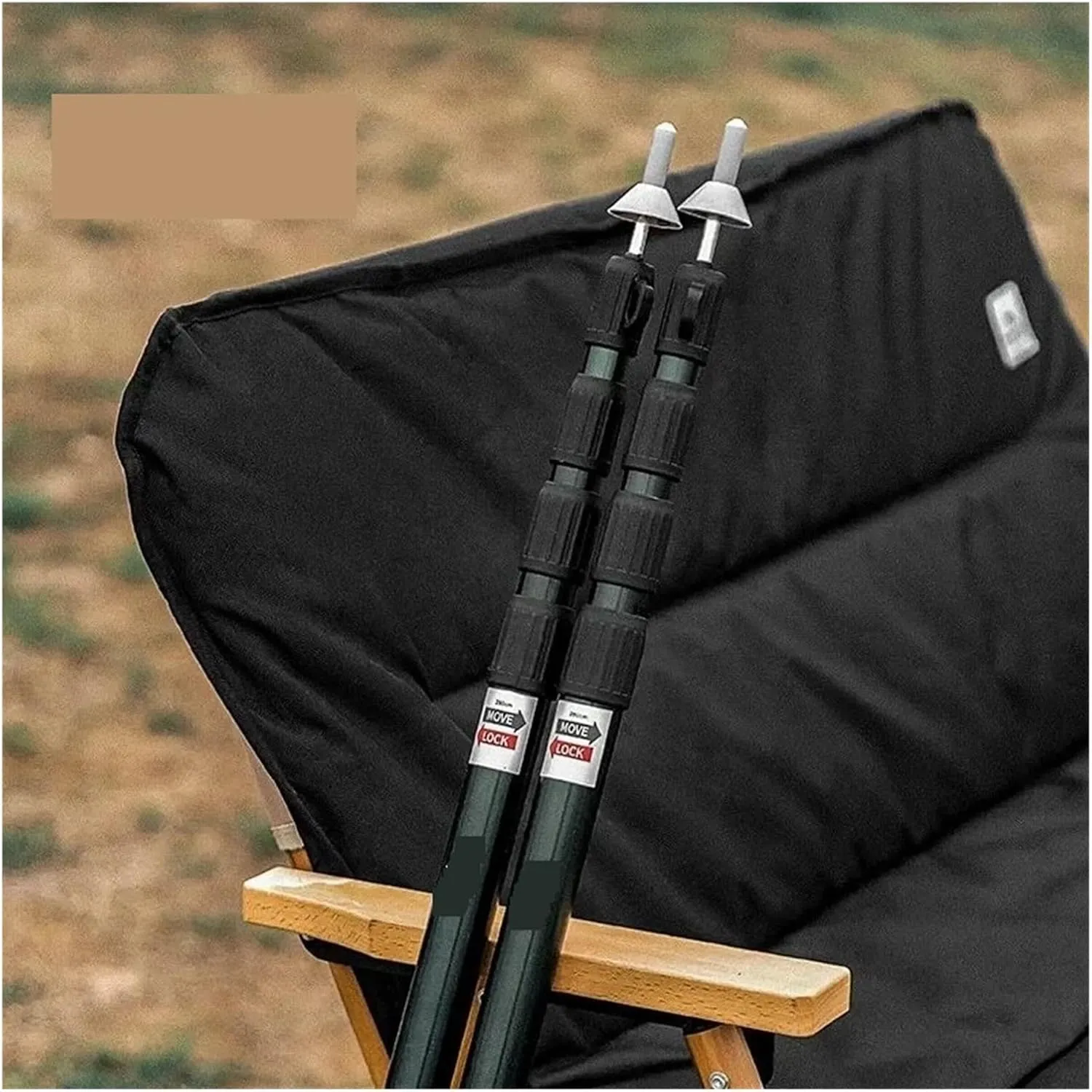 BCcamping Player's First Choice Thicken Aluminum Alloy Tent Pole Adjustable Tent Support Rods Beach Shelter Tarp Awning Poles Accessories Camping Bracket(2.3M Silver 2PCS)