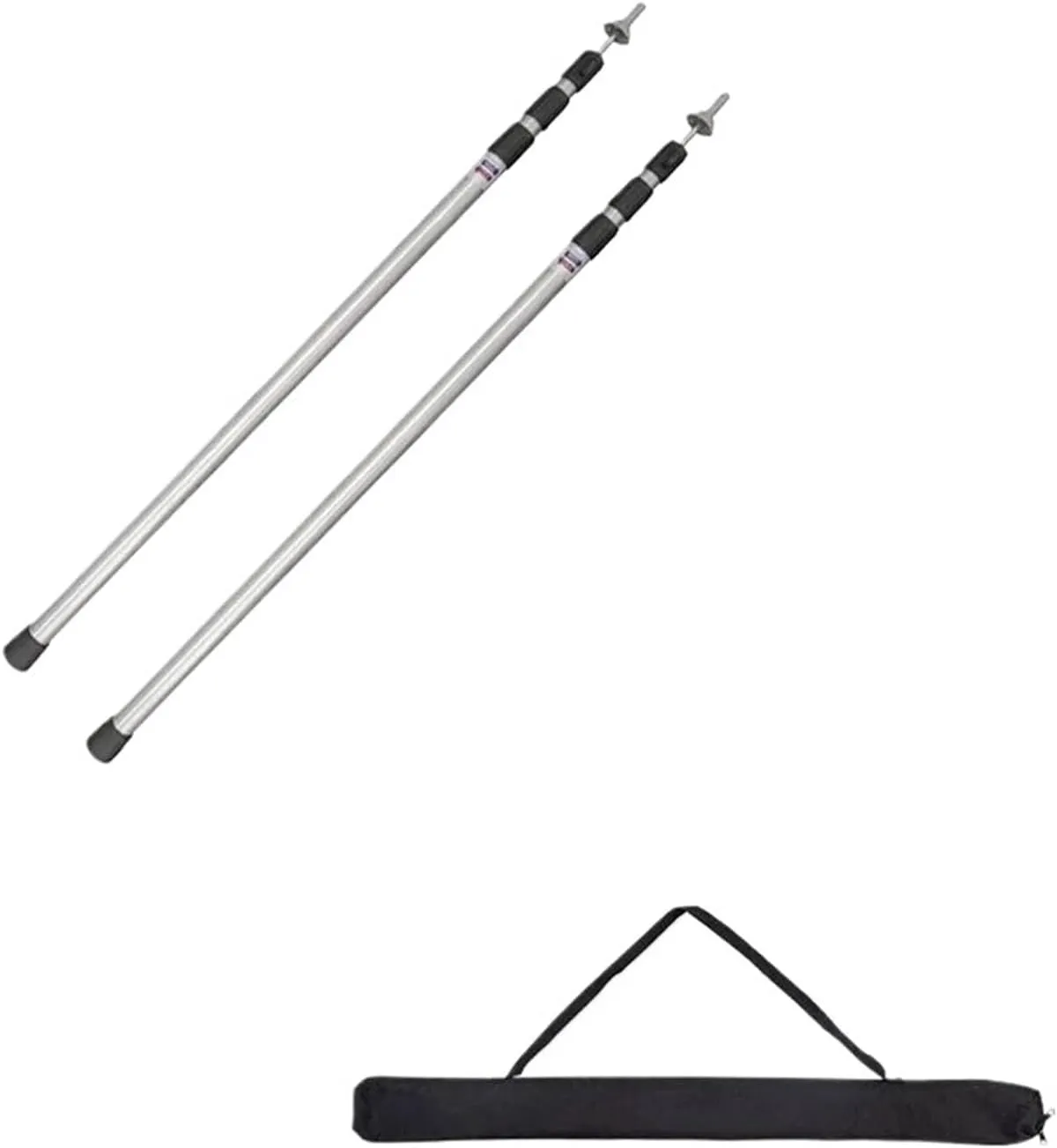 BCcamping Player's First Choice Thicken Aluminum Alloy Tent Pole Adjustable Tent Support Rods Beach Shelter Tarp Awning Poles Accessories Camping Bracket(2.3M Silver 2PCS)