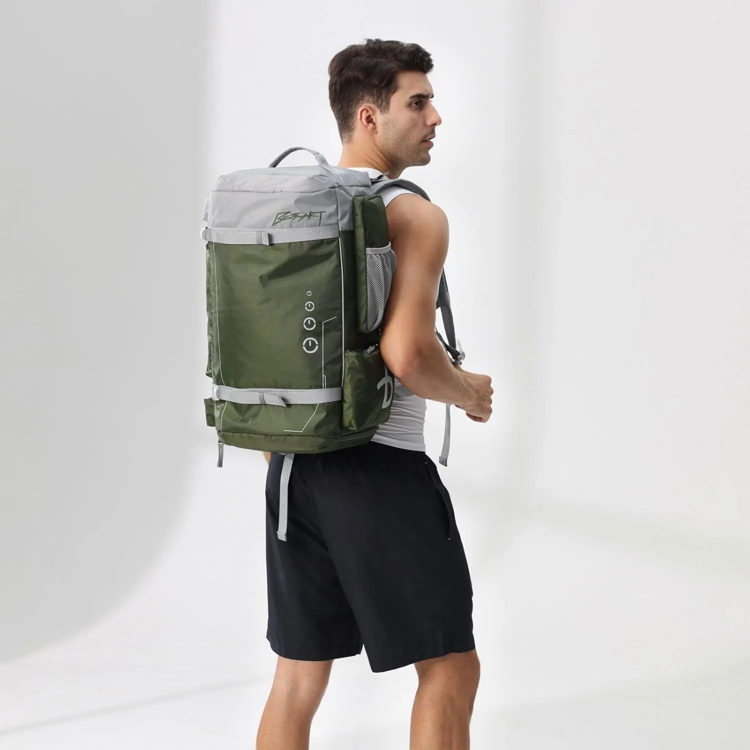 BE SMART 40L Extra Large Gym Backpack for Men, Big Gym Bag with Shoes Compartment, Waterproof Heavy Duty Duffel Bags, Men's Workout Backpacks for Outdoor Sport,Hiking,Camping,Travel