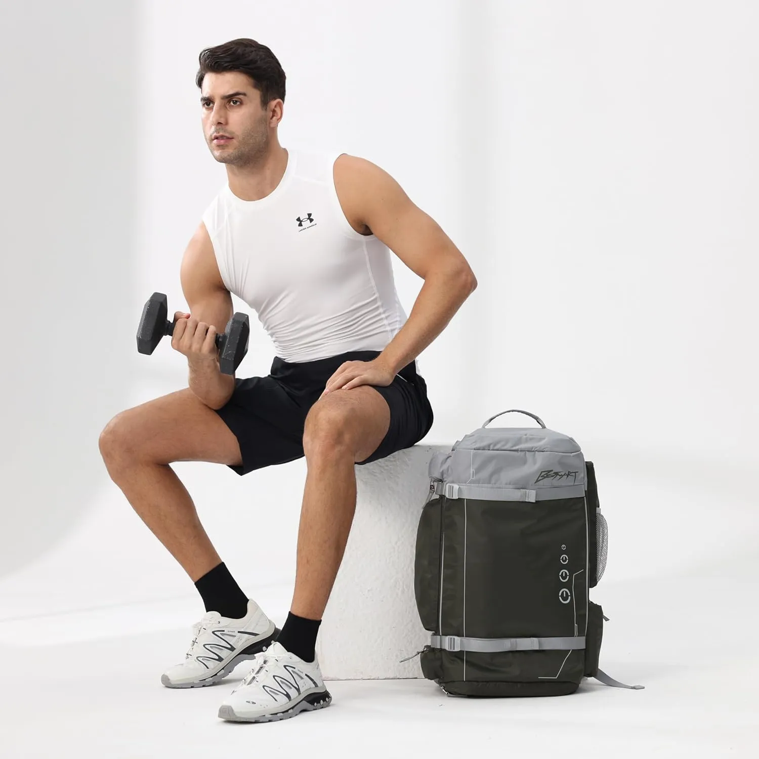 BE SMART 40L Extra Large Gym Backpack for Men, Big Gym Bag with Shoes Compartment, Waterproof Heavy Duty Duffel Bags, Men's Workout Backpacks for Outdoor Sport,Hiking,Camping,Travel