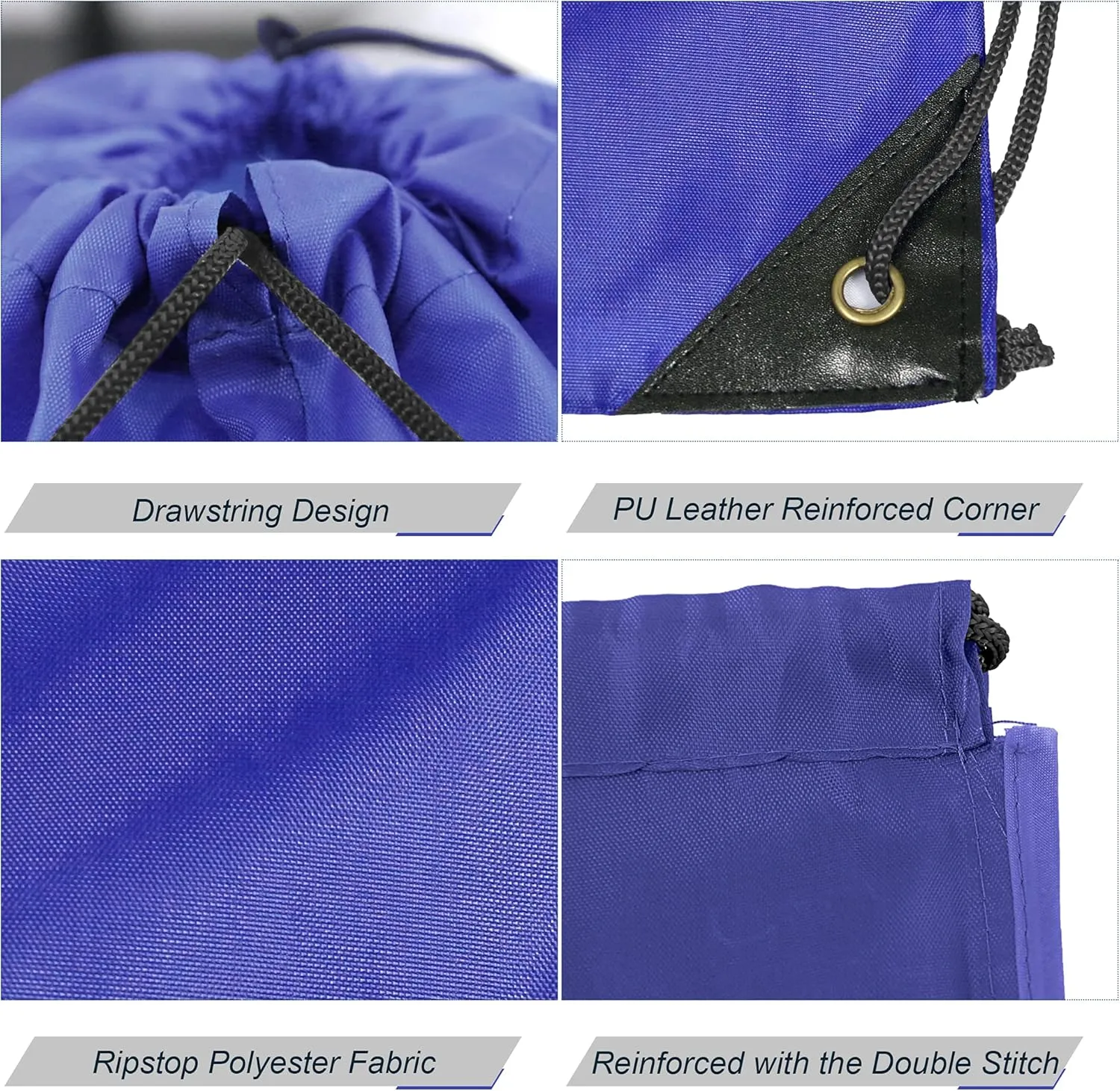BeeGreen Drawstring Backpack Bags 20,30,50 Packs Reflective String Bags for Gym Sport Trip Cinch Sack DIY for Women Men