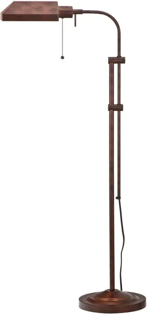 Benjara Metal Rectangular Floor Lamp with Adjustable Pole, Bronze