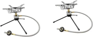 BESTonZON 2 Sets Outdoor Stove Burner Portable Gas Stove for Camping Picnics and Outdoor Cooking with Hose for Hiking and Emergency Use