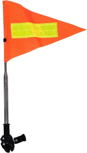 Bike Flag with Pole for Safety, High Visibility Double-sided Reflective Bicycle Flag, Tear-Resistant Waterproof Orange Triangle Golf Cart Wheelchair Flag (Telescopic 20-120cm)